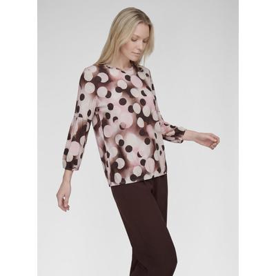 Print-Shirt RABE "T-Shirt", Damen, Gr. 46, braun, Obermaterial: 100% Baumwolle, gepunktet, tailliert, Shirts