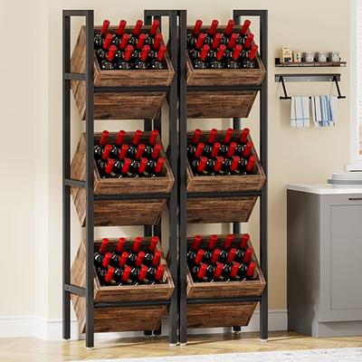 Bluebell 3 Tier Freestanding Floor Wooden Wine Rack