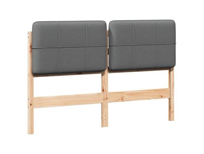 Makastle Kopfteil Massivholz Kiefer Hellgrau 155,5 cm Gepolsterte Oberfläche