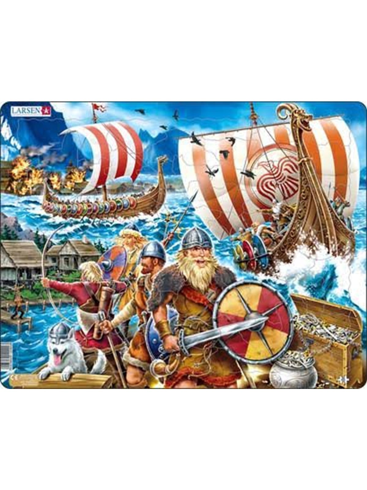 Larsen Puzzles Puzzle Wikingerfahrt - 65-teilig, Maxi (36.5x28.5 2D Puzzles
