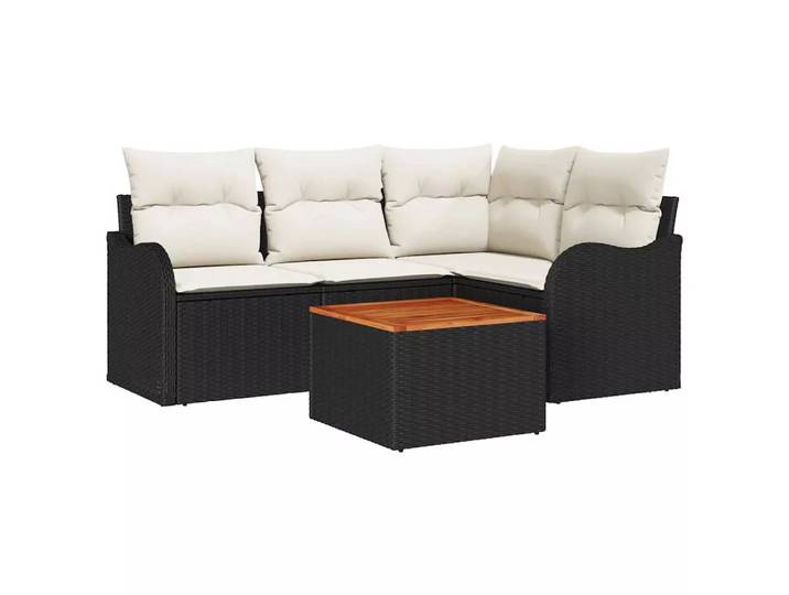 VidaXL - Modulare sofagarnitur outdoor poly-rattan, One Size, Schwarz/Weiss