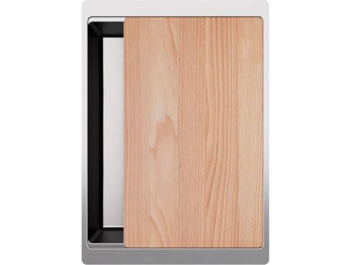 PRIMAGRAN Spülbecken Edelstahl ab 40er Unterschrank 35,5x50,2cm, Ablauf-Set Set: Ablauf-Set + Schneidebrett + Edelstahlspüle - Haga, Inox