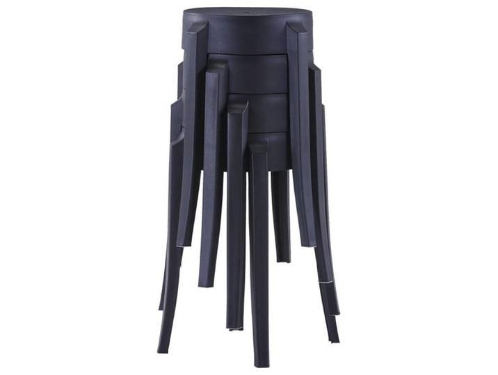 Tabourets de bar empilables - vidaxl - Lot de 4 - Noir - 43x43x45 cm - Polypropylène - Empilable
