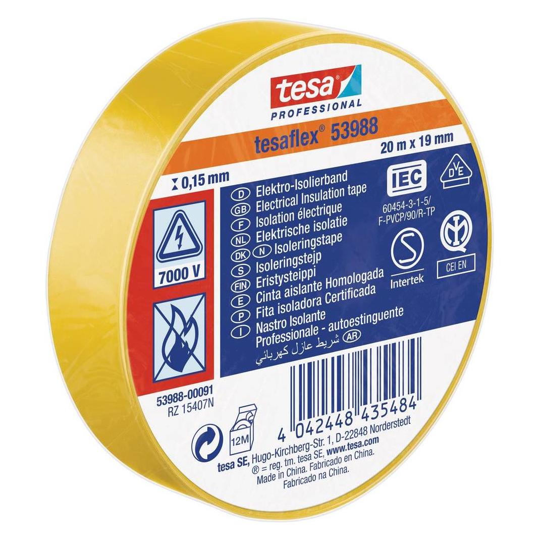 tesa tesaflex Isolierband IEC 20:19 gelb (19 mm) (53988-00091-00)