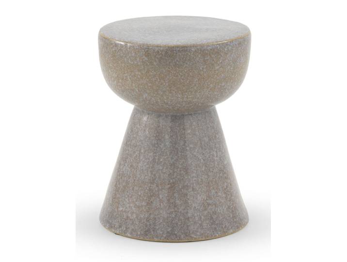 Tabouret / table d'appoint en céramique gris clair