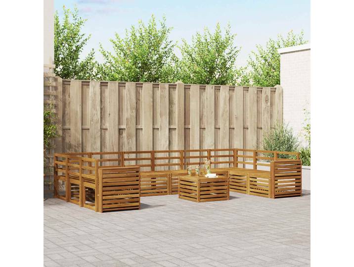 vidaXL Outdoor-Sofagarnitur 11 stk. Natur