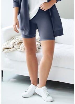 Plus Size Women's Ellos Studio Stretch Cotton Spandex Bike Shorts by Ellos Studio in Navy (Size 18/20)