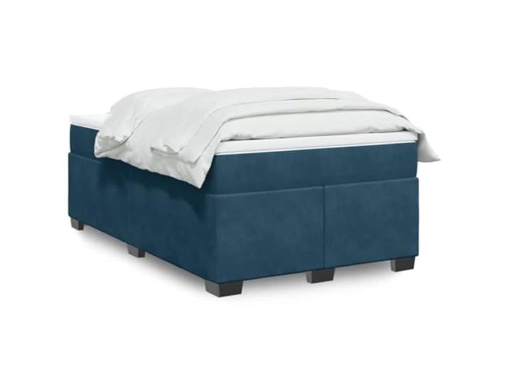 RJPLMFV Lattenrost mit Matratze, Velours, Blau, 120 x 200 cm Taschenfedern, abnehmbarer Bezug, optimale Unterstützung, stabiles Design