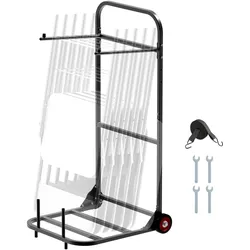 VEVOR Stuhlkarre, Klappbarer Stuhlständer, 45 kg Tragkraft, robuster Stuhlwagen zum Aufhängen von 10 Stühlen, Stuhlaufbewahrungswagen aus Metall mit Gummirädern, Stuhlhalter zum Schieben, Mattschwarz