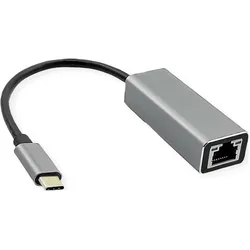 Roline USB 3.2 Gen 1 Typ C zu 5-Gigabit-Ethernet Konverter (USB-C), Netzwerk Adapter, Schwarz, Silber