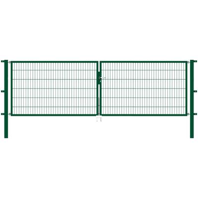 Zaundoppeltür ALBERTS "Flexo", grün, B:400cm H:120cm, Stahl, Tore, 400 cm Breite, in versch. Höhen