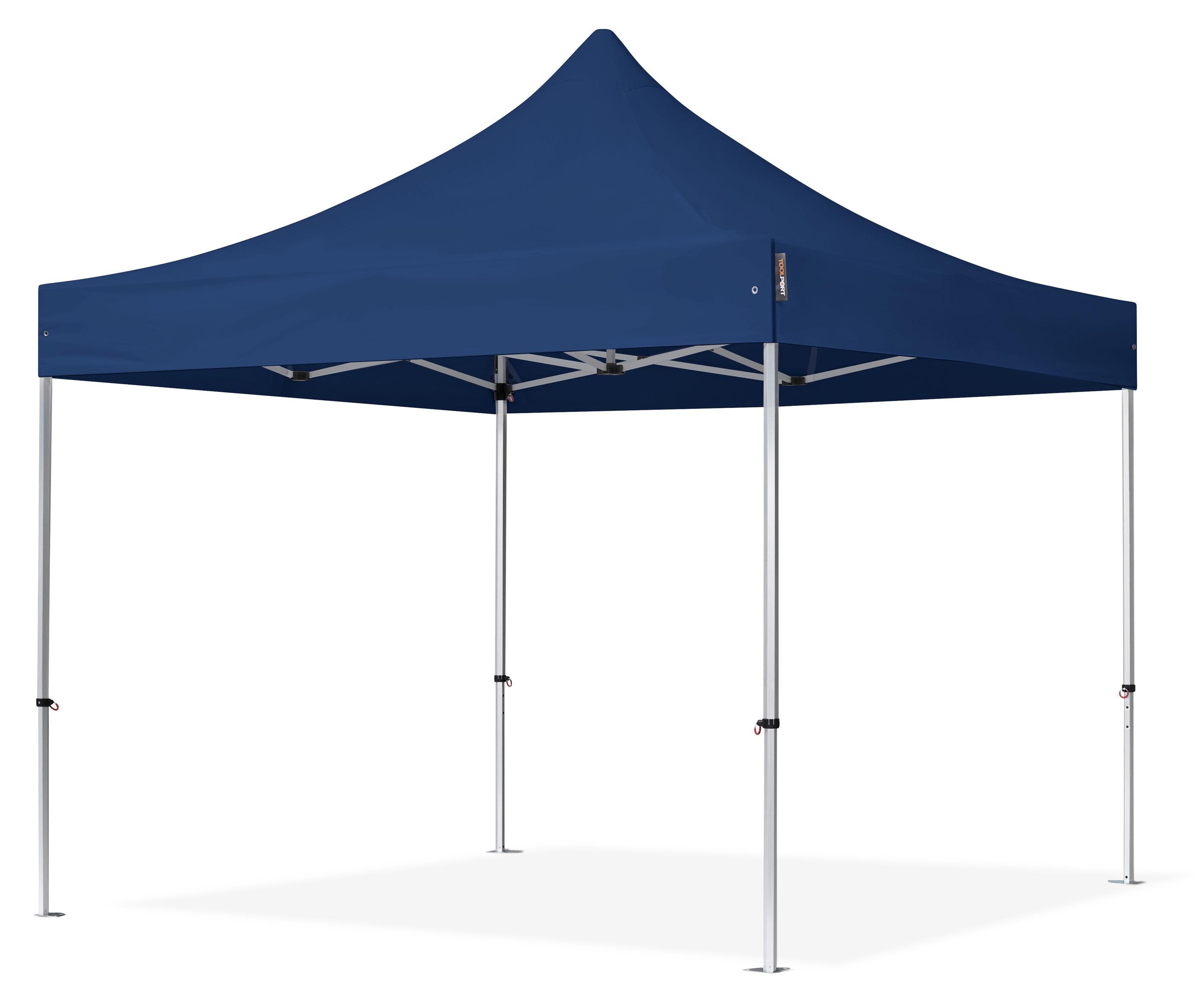 TOOLPORT 3x3m Aluminium Faltpavillon, ohne Seitenteile, dunkelblau