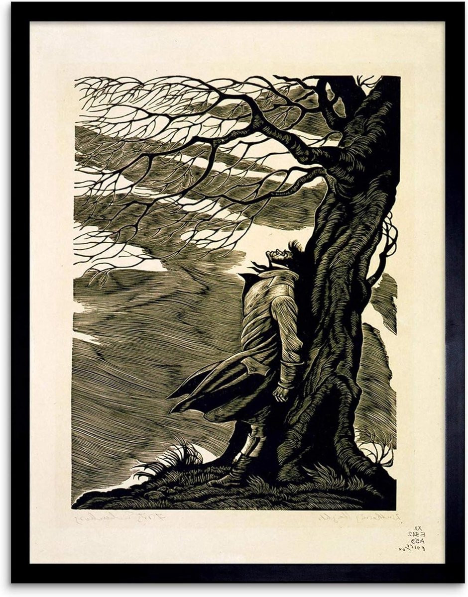 Ingelijste Kunstdruk Poster Zwart - 30 x 41 cm