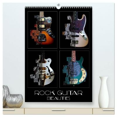 Rock Guitar Beauties (High Quality Premium Wall Calendar 2027 DIN A2 portrait),CALVENDO 12 Month Wall Calendar