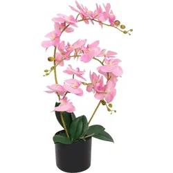 vidaXL Künstliche Orchidee mit Topf 65 cm Rosa