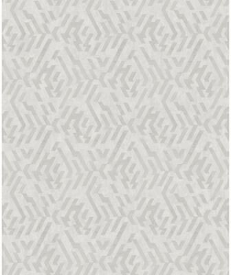 A-Street Prints Kila Platinum Geometric Wallpaper