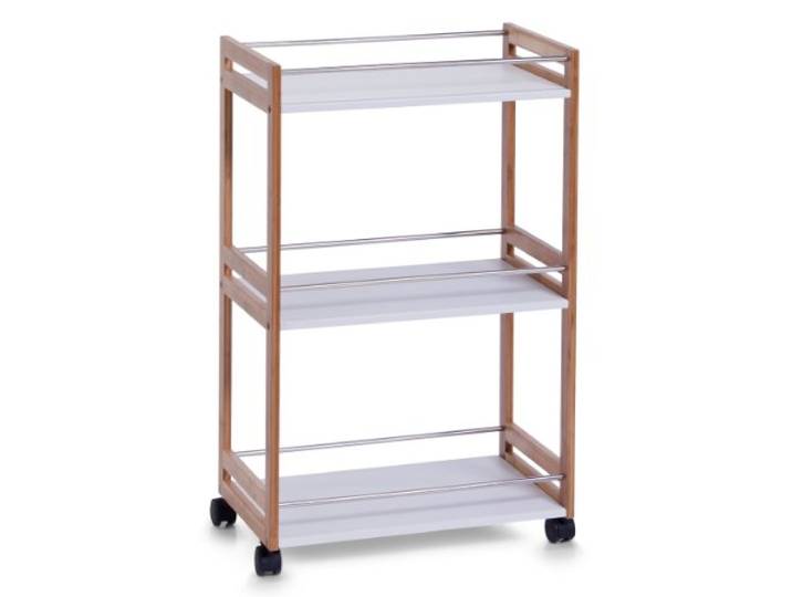 Zeller Aufbewahrungsbox, Bambus/Holzimitat, Weiß, 56 x 14.5 x 159.5 cm 18633