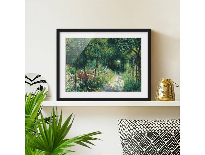 Bild Auguste Renoir Frauen im Garten II Papier Rahmen: Echtholz, furniert: Kiefer Grün 100 x 70cm