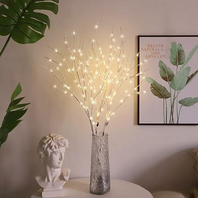 Beleuchtete Äste Batteriebetrieben Feenlichter Weidenastlichter für Zuhause Schlafzimmer Kamin Feiertagsdekoration Innen Außen Verwendung (Vase ausgeschlossen)