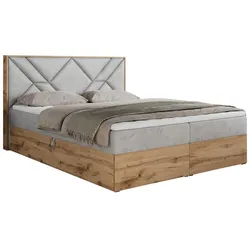 BOXBETT GUNAR - 160/200 Hellgrau Velvet - H3