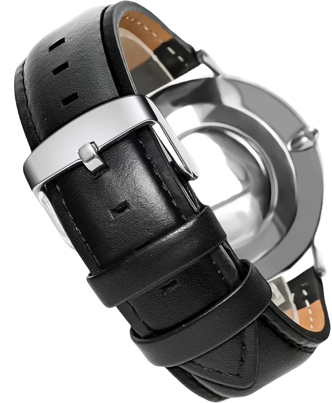 INF Klassisches Echtleder-Uhrenarmband für DW-Uhren – 19 mm Schwarz