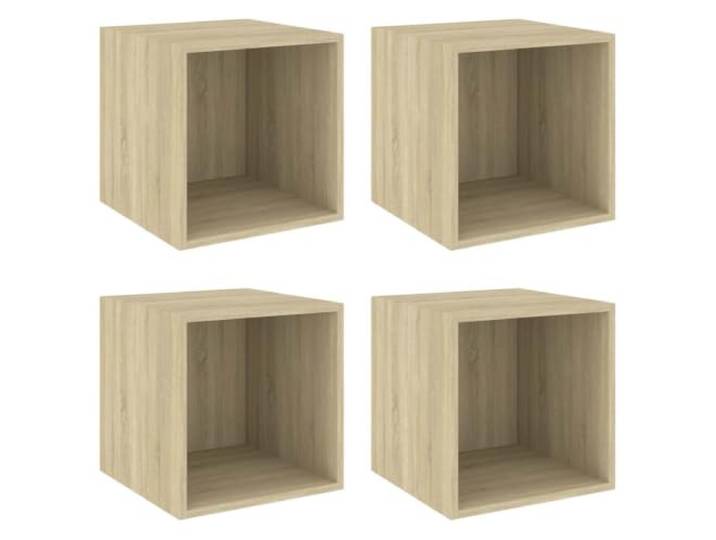 HGFDVCMR Wandschrank 4er Set Sonoma-Eiche 37x37x37 cm Holzwerkstoff Moderne Schweberegale für Wohnzimmer und Schlafzimmer schaffen Platz für Bücher und Dekoration an der Wand.