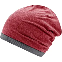 Sommer Beanie Heather "MB6577" - wine-melange/dark-grey