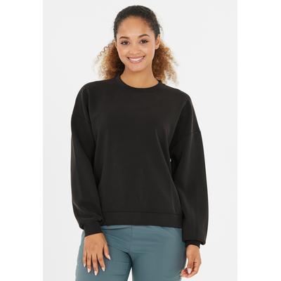 Sweatshirt ATHLECIA "Jillnana", Damen, Gr. 34, schwarz, 51% Polyester, 44% Modal, 5% Elasthan, unifarben, normal, Rundhals, Sweatshirts Sweatshirt, im klassischen Design