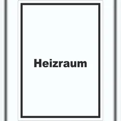 HB-Druck Heizraum Aufkleber mit Text Heizung Wärme hochkant A4 (210x297mm)