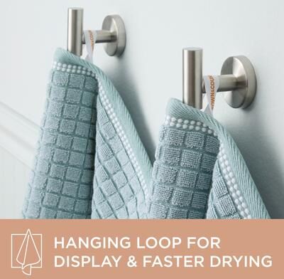 "TOWN & COUNTRY EVERYDAY 4-Piece Textured Windowpane Bath Towel Set - 30""x58"""