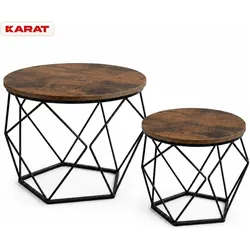 Karat, Couchtisch + Beistelltisch, Beistelltisch 2er-Set Leif (50 x 50 x 40 cm)