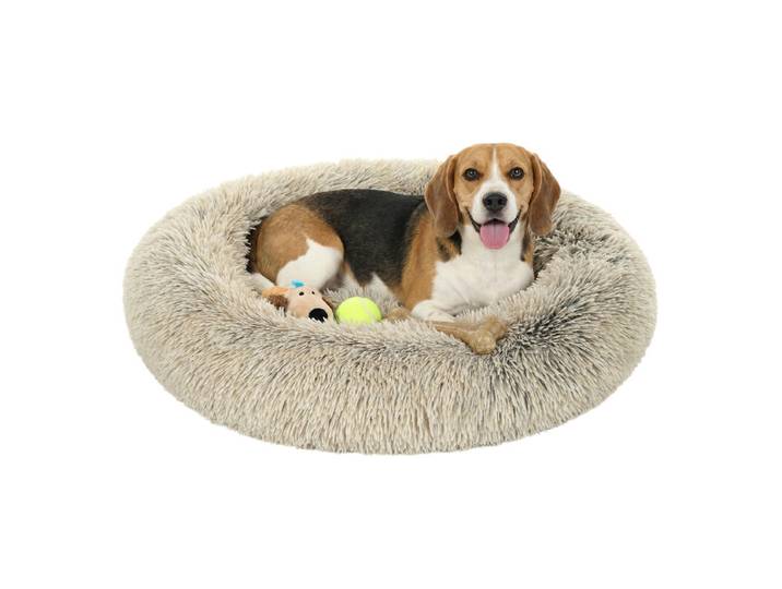 Ochama Lit pour chien en forme de beignet, Housse amovible et lavable, Kaki