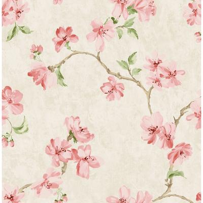 Seabrook Designs Bromsgrove Floral Branch Unpasted Wallpaper