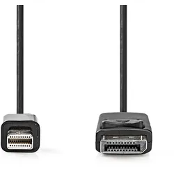 Nedis Mini DisplayPort Cable - DisplayPort 1.2 - Mini DisplayPort Male - DisplayPort Male - 21.6 Gbps - Nickel Plated - 2.00 m - Round - PVC - Black - Label