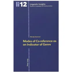 Modes of Co-reference as an Indicator of Genre, Fachbücher von Wendy Swanson