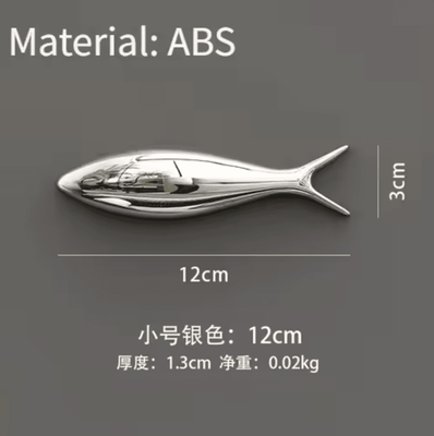 Inspire Curations 3D Electroplated Fish Wall Decor Modern Metallic Ocean Art Pendant silver Small Size