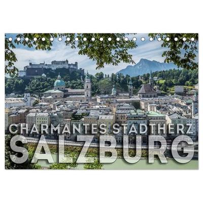 Charmantes Stadtherz SALZBURG (Tischkalender 2027 DIN A5 quer), CALVENDO Monatskalender