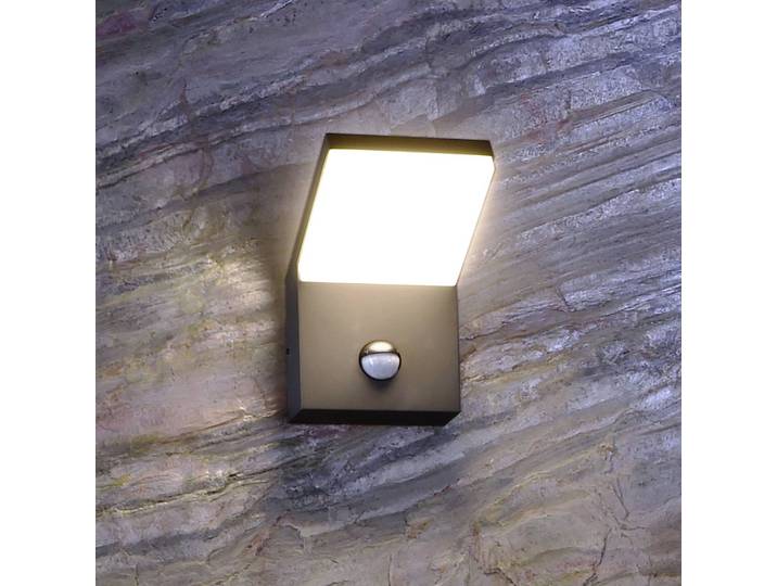 Deko-Light Aussenwandleuchte mit Bewegungsmelder Tucanae, alu / grau / zink, Aluminium, Modern
