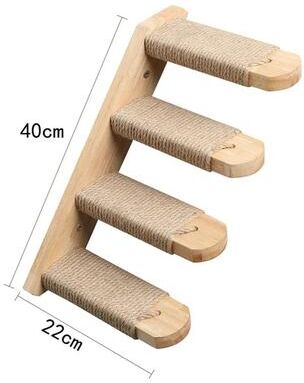 Uplifted Finds Wall Mounted Wooden Cat Climbing Shelves And Scratching Post cat Stairs left