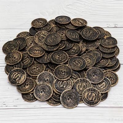 Uplift Picks Retro Pirate Treasure Coins For Party Favors And Games bronze 20 Pcs xl