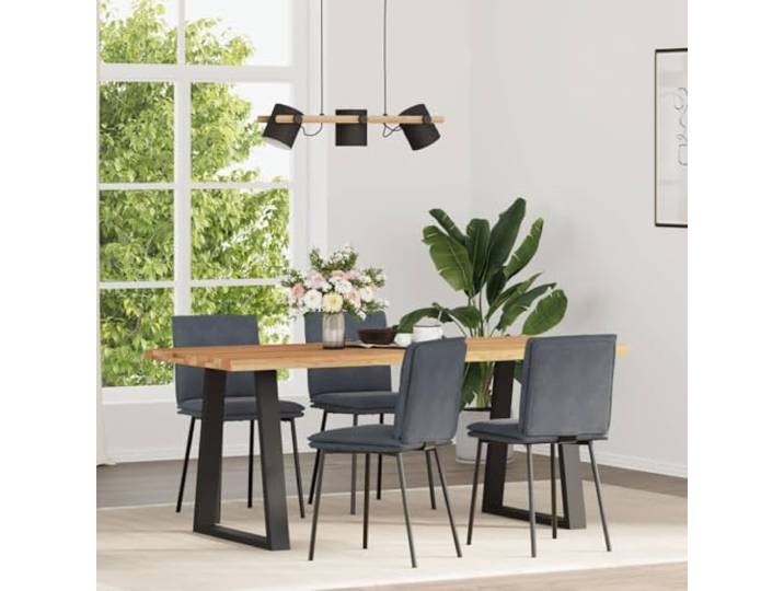 HEFZGDB 4 Stück Esszimmerstühle Dunkelgrau Samt mit Metall-Holz-Gestell und Polsterung - Bequeme Sitzmöbel für Essbereich und Wohnzimmer - Elegantes Design und Langlebigkeit