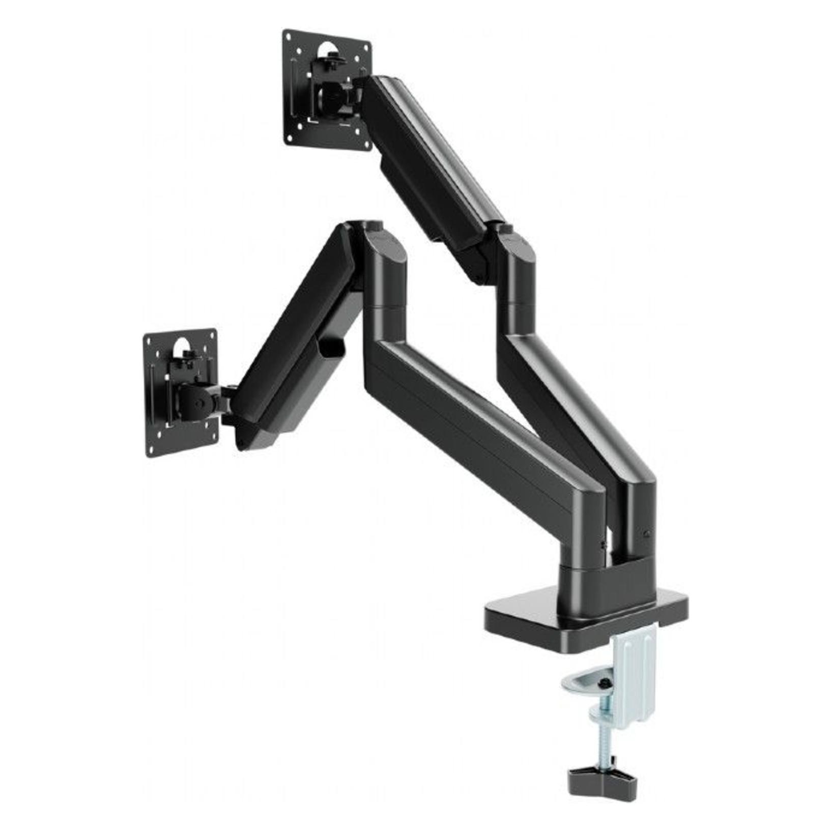 Gembird Schreibtisch montiert einstellbare Doppelmonitorarm 17 "-32" Schwarz (Tisch, 32", 10 kg) (MA-DA2-06)