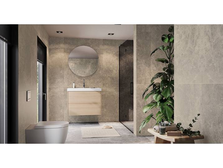 Meuble vasque Bodera 81 x 65cm Marron/Imitation chêne clair