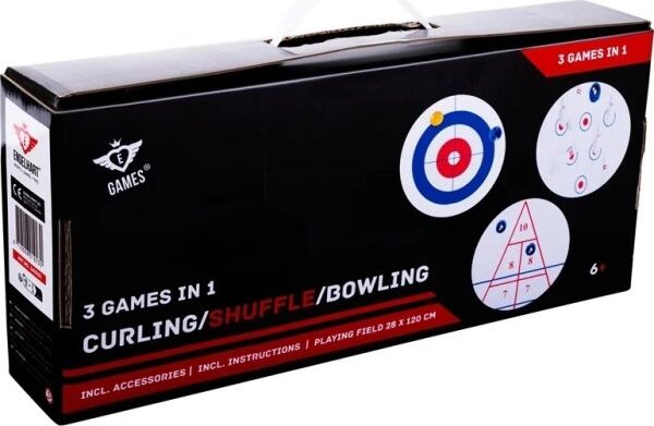 Engelhart 3-I-1 Spilleboks - Curling, Shuffle, Bowling