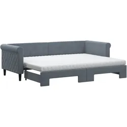 vidaXL Tagesbett Ausziehbar mit Matratzen Dunkelgrau 80x200 cm Samt