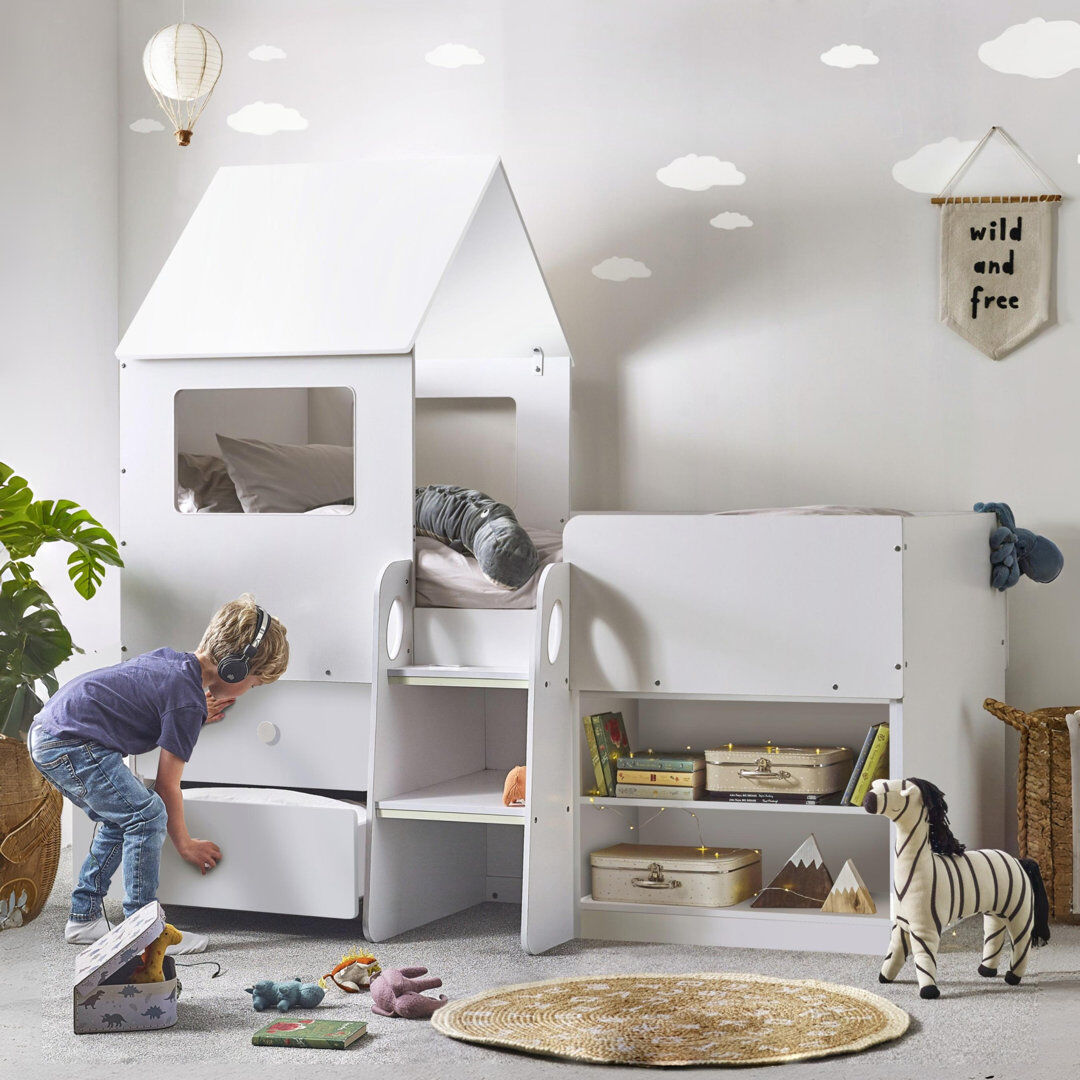 Harriet Bee Summer Rain Single (3') Storage Kids Bed White