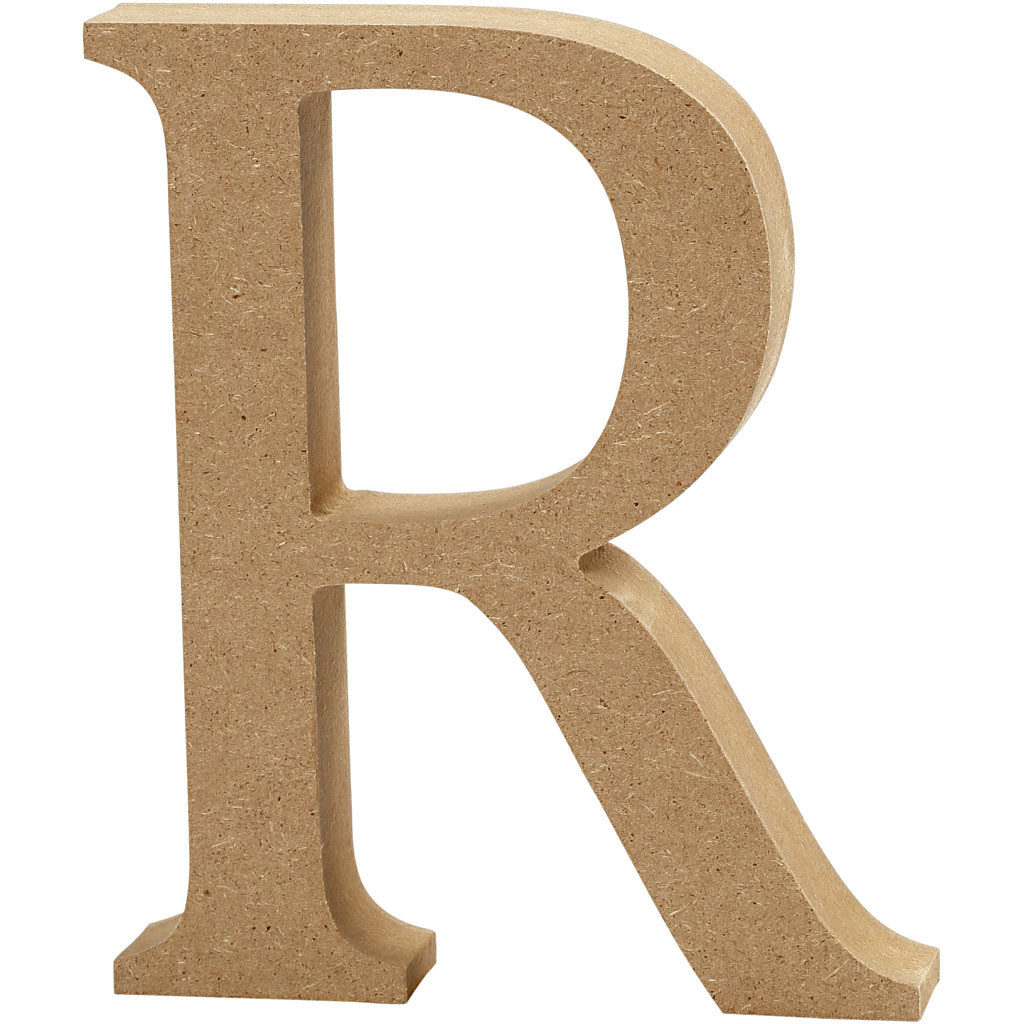 Creativ Company Letter R van MDF, Hoogte: 13 cm, Dikte: 2 cm