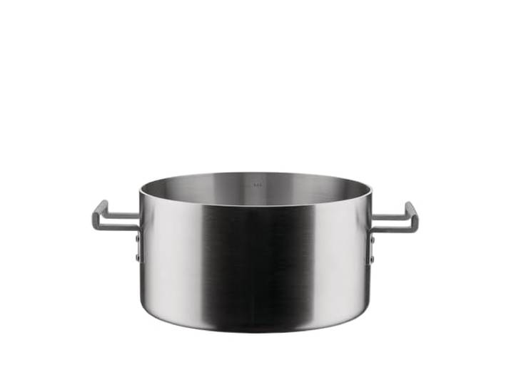 Alessi Convivio DC101/24 - Trilamin Design-Kasserolle mit Zwei Griffen, Geeignet für Induktion, Edelstahl und PVD mit Magnetischem Stahlboden, 24 cm, Satiniert