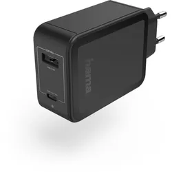 Hama Ladegerät, USB-C, Power Delivery (PD)/Qualcomm® + USB-A, 42W, Schwarz
