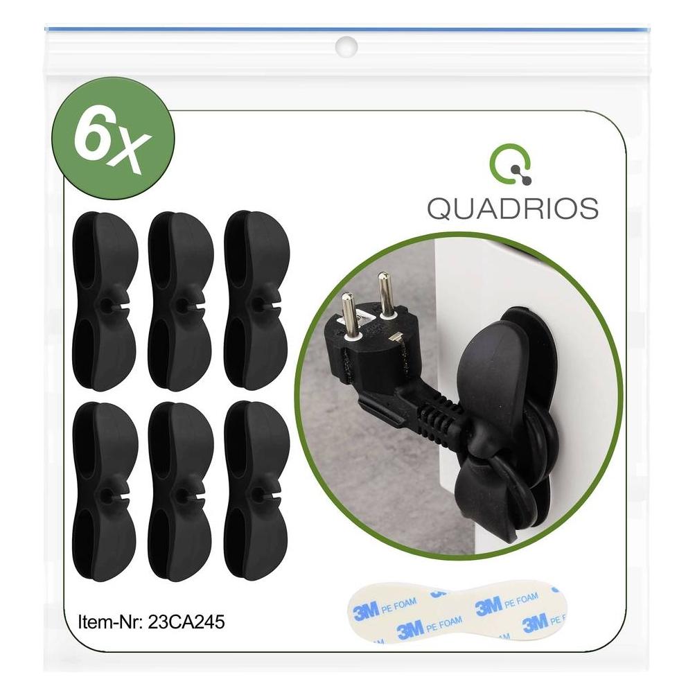 Quadrios 23CA245 Kabelhalter selbstklebend 23CA245 Schwarz 6 St. (23CA245)